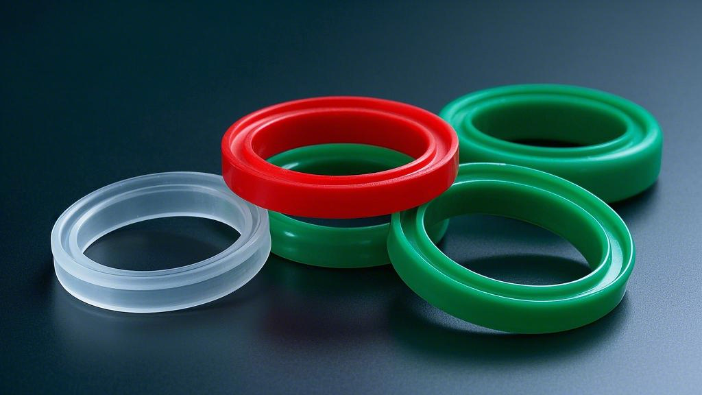 3紅色的綠色的透明的四氟Y型密封圈，比例 16_9